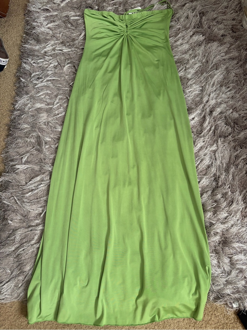 Sincerely Jules Lime Twist-Front Strapless Maxi Skirt